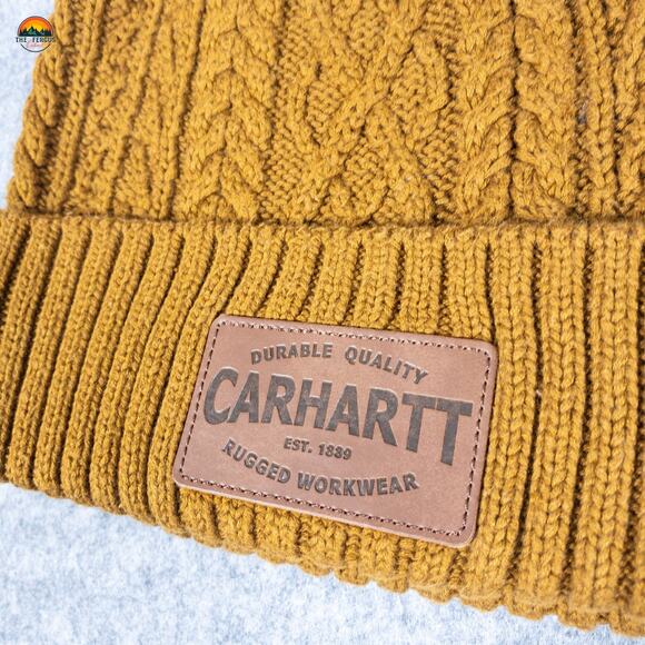 Carhartt Fisherman Beanie Hat Brown Rib Knit Women's One Size - Picture 2 of 8